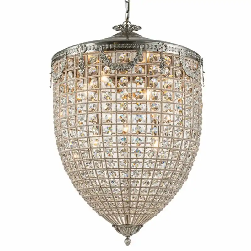 Kracherpreis Casa Padrino Barock Kristall Kronleuchter Silber Ø 60 x H. 85 cm - Barock Leuchten