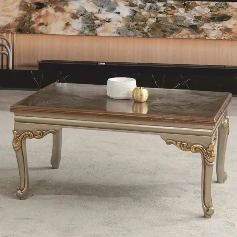Sofort Bestellen Casa Padrino Luxus Barock Couchtisch Grau / Gold 103 cm - Barock Wohnzimmer Möbel