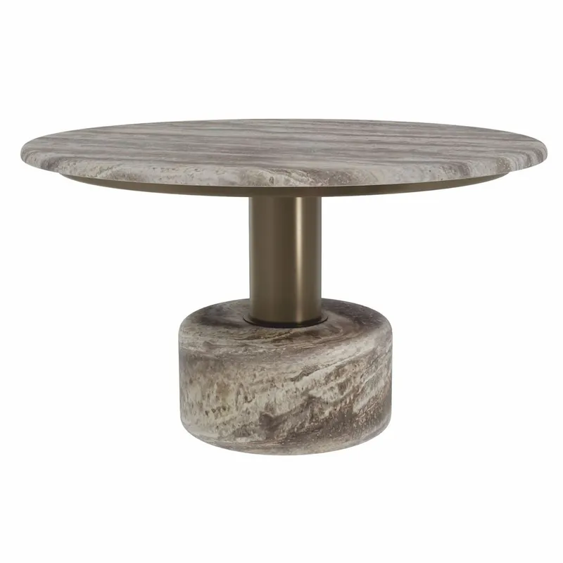 Casa Padrino Luxus Travertin Couchtisch Grau Ø 70 cm - Luxus Wohnzimmer Möbel Sale