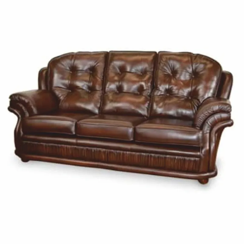 Sonderangebot Casa Padrino Luxus Chesterfield Leder 3er Sofa Dunkelbraun 193 cm - Echtleder Möbel