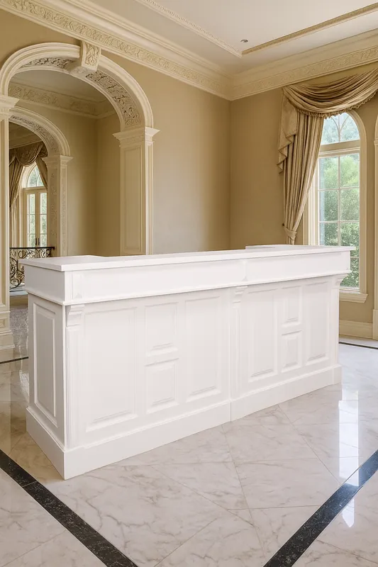 Casa Padrino Landhausstil Bar Theke Weiß 240 cm - Landhausstil Ladentheke Bartheke Bestpreis