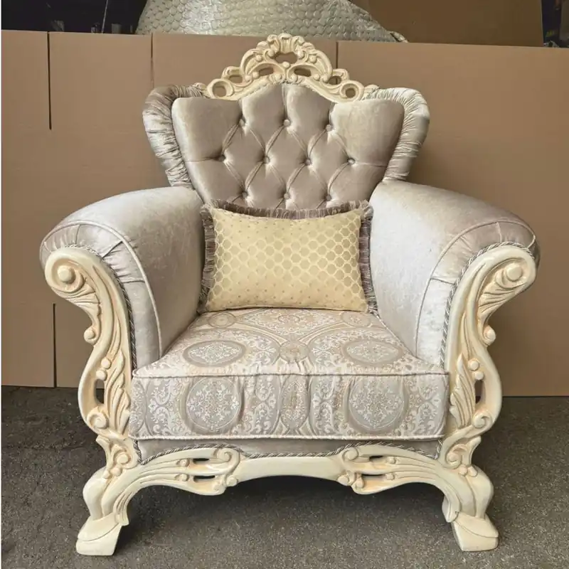 Sonderangebot Casa Padrino Barock Wohnzimmer Sessel Grau / Creme - Prunkvolle Barock Möbel