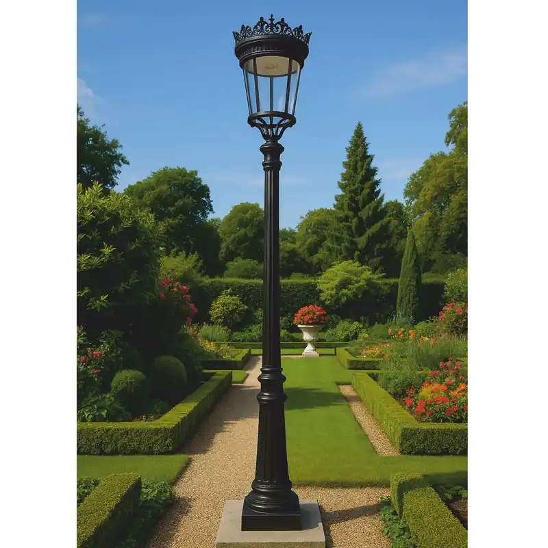 Casa Padrino Jugendstil Gartenlaterne Schwarz H. 336 cm - Außenbeleuchtung Schneller Versand