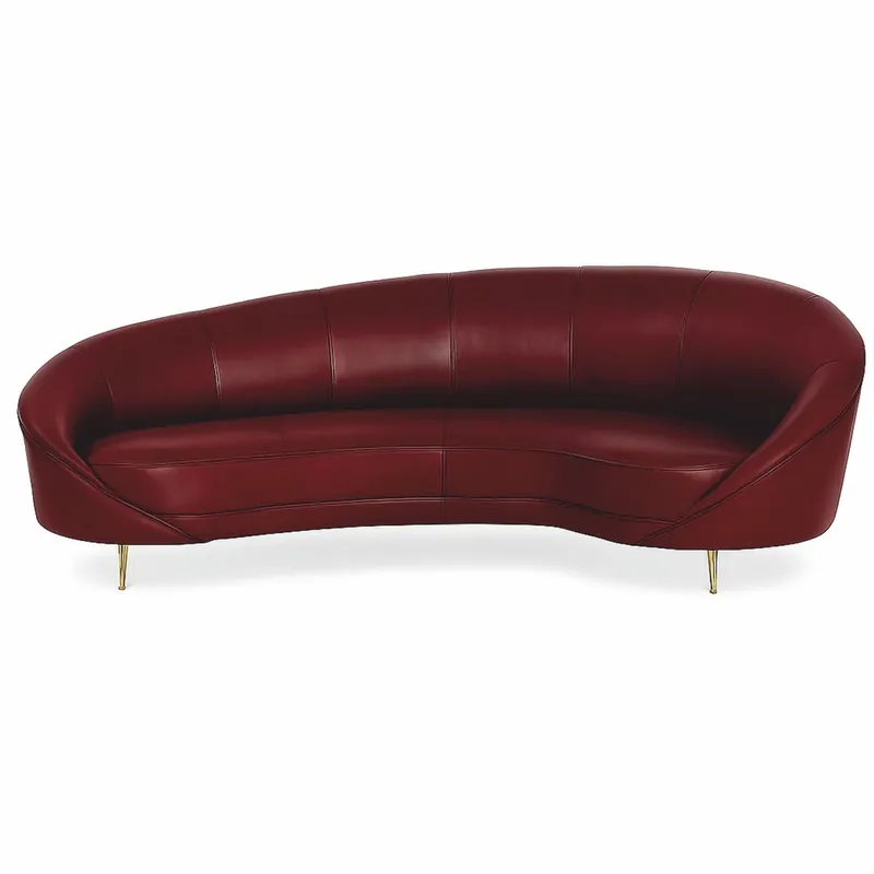 Sonderangebot Casa Padrino Luxus Leder Sofa Bordeauxrot / Messing 230 cm - Echtleder Möbel
