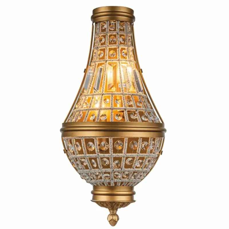 Neu Casa Padrino Barock Kristall Wandleuchte Gold H. 48 cm - Barock Leuchten