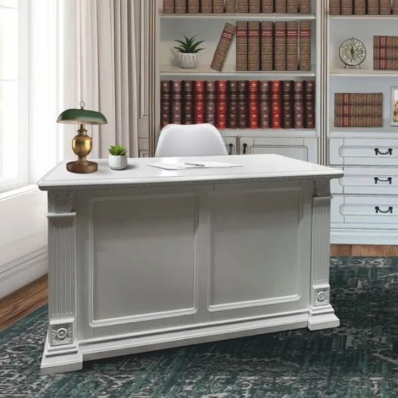 Casa Padrino Luxus Barock Schreibtisch Weiß 150 cm - Barock Büro Möbel Neue Kollektion
