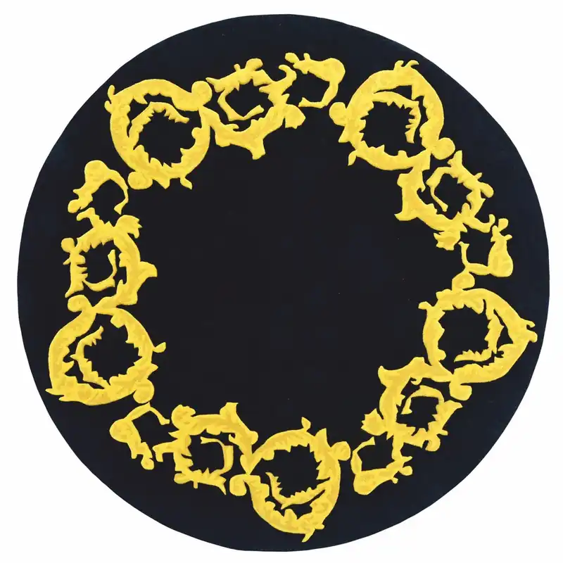 Casa Padrino Luxus Teppich Schwarz / Gold - Verschiedene Größen - Luxus Interior Angebot