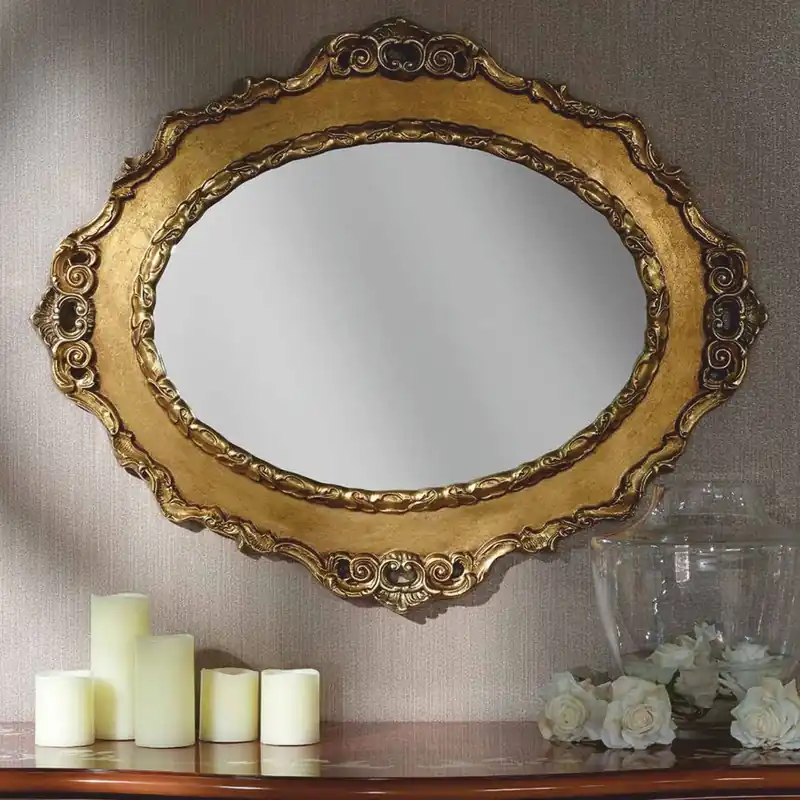 Casa Padrino Luxus Barock Spiegel Gold 104 cm - Barockstil Möbel - Made in Italy Sonderaktion