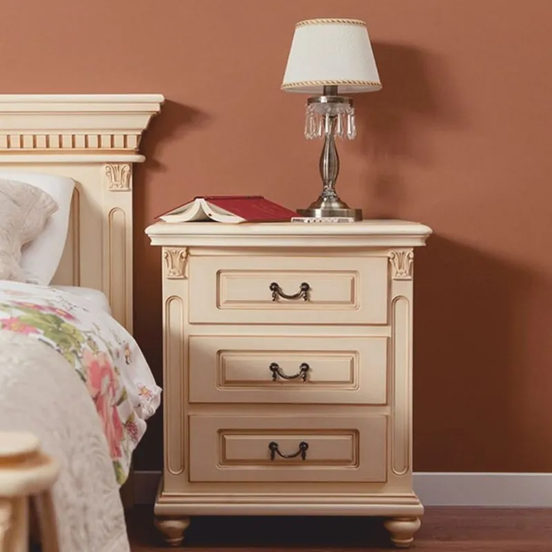 Günstig Casa Padrino Luxus Barock Nachtkommode mit 3 Schubladen Creme H. 70 cm - Barock Möbel