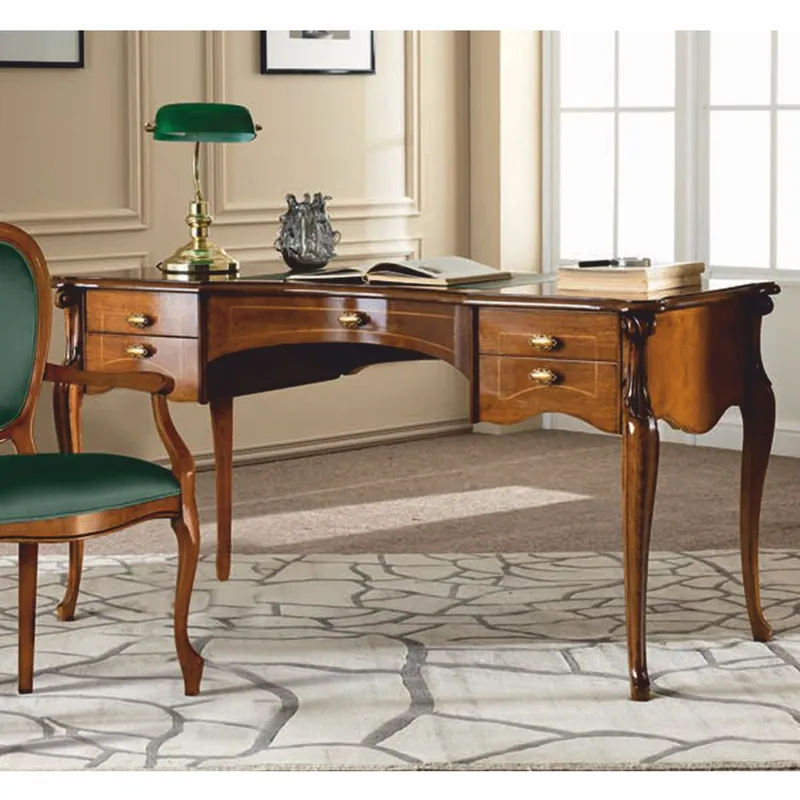 Casa Padrino Luxus Barock Schreibtisch Braun / Grün 150 cm - Barock Büro Möbel - Made in Italy Beliebt
