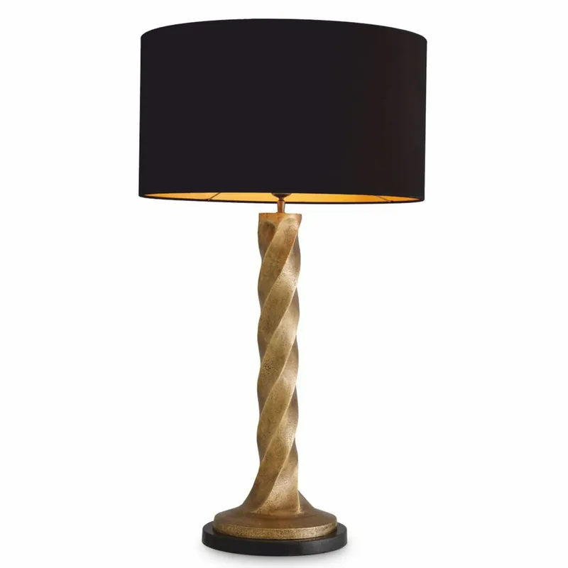 Casa Padrino Luxus Tischleuchte Vintage Messing / Schwarz H. 98 cm - Luxus Leuchten Jetzt Bestellen