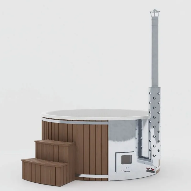 Neue Kollektion Casa Padrino Luxus Outdoor Garten 4-6 Personen Whirlpool Braun / Silber Ø 225 cm