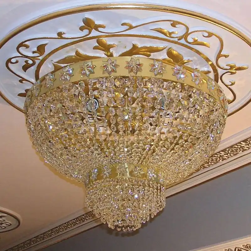 Knallerangebot Casa Padrino Luxus Barock Kristallglas Deckenleuchte Gold Ø 80 cm