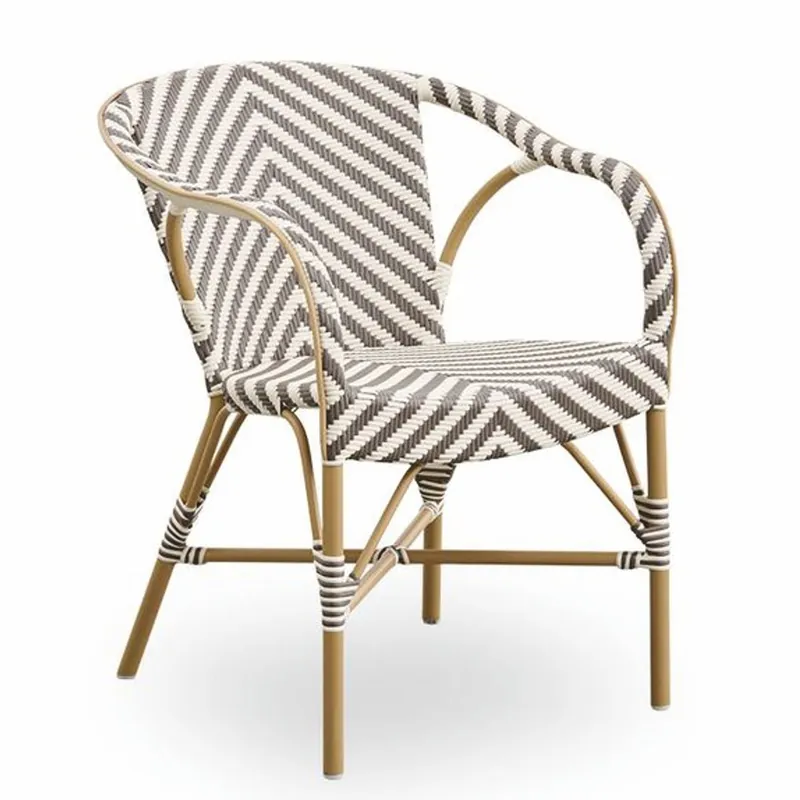 Jetzt Bestellen Casa Padrino Luxus Garten Stuhl mit Armlehnen Elfenbein / Braun / Beige - Garten Möbel