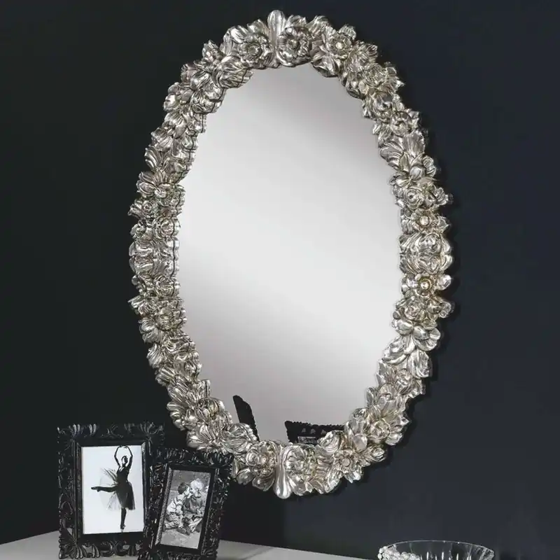 Casa Padrino Luxus Barock Spiegel Silber H. 94 cm - Barock Möbel - Made in Italy Finale Aktion