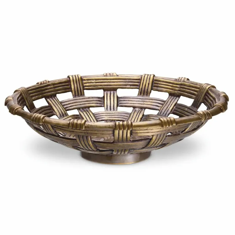 Schnäppchen Casa Padrino Luxus Deko Aluminium Schale Vintage Messing 34,5 cm - Deko Accessoires