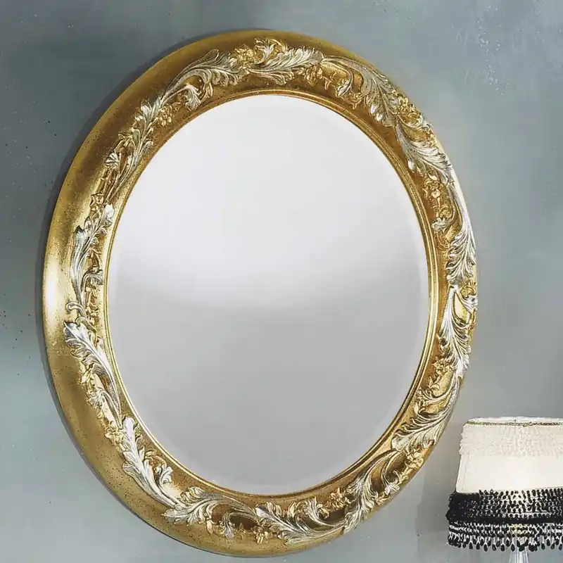 Casa Padrino Luxus Barock Spiegel Gold / Silber Ø 105 cm - Barock Möbel - Made in Italy Jetzt Bestellen