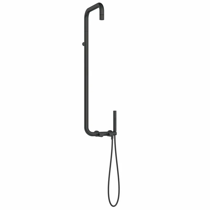 Versand Am Gleichen Tag Casa Padrino Luxus Duschgarnitur mit Überkopfbrause und Handbrause Schwarz H. 122,7 cm