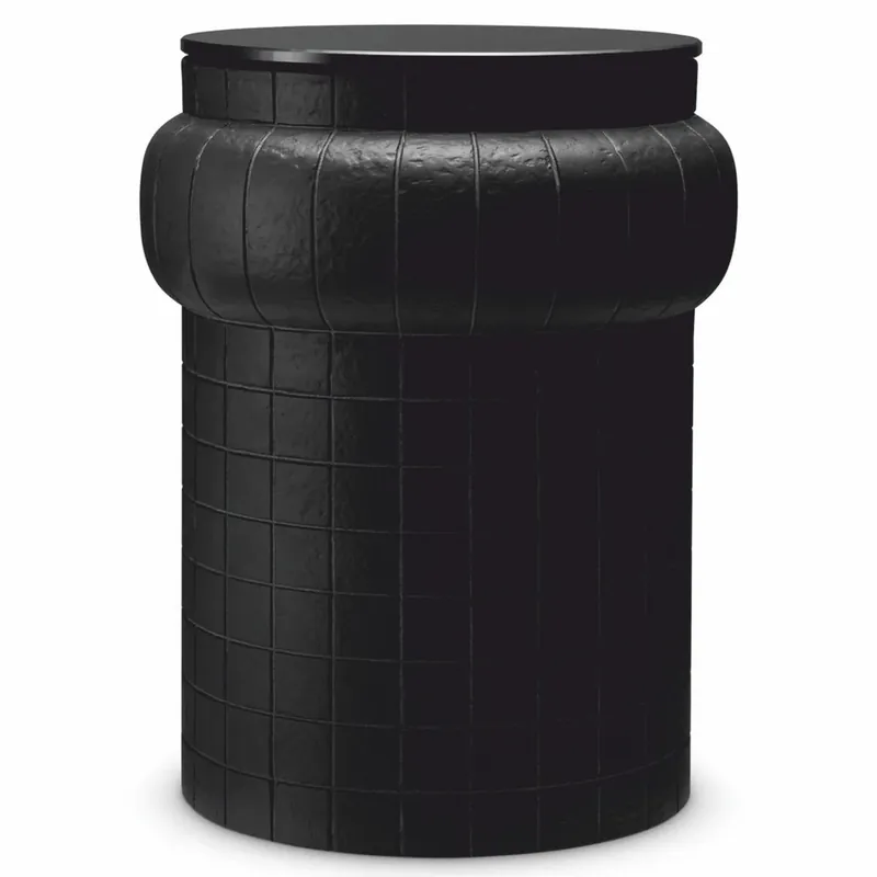 Casa Padrino Luxus Beistelltisch mit Glasplatte Schwarz H. 52 cm - Luxus Möbel Wochenendangebot
