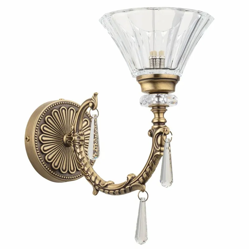 Sofort Bestellen Casa Padrino Luxus Barock Wandleuchte Messing mit Patina H. 30 cm - Barock Leuchten