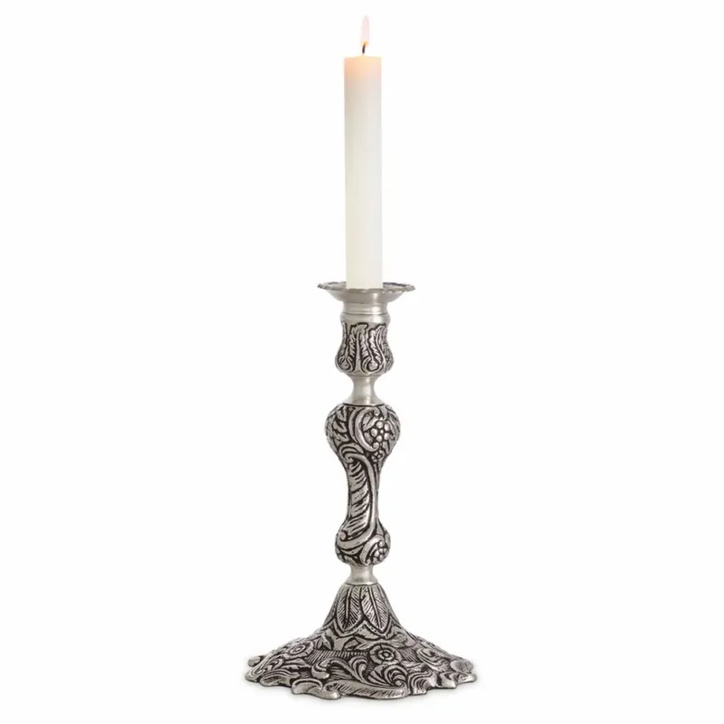Geprüft Casa Padrino Luxus Barock Kerzenständer Antik Silber H. 27,5 cm - Barock Deko