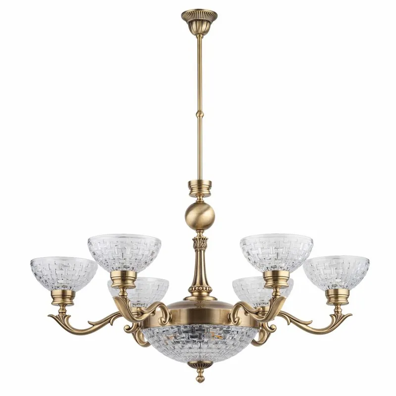 Highlight Casa Padrino Luxus Barock Kronleuchter Messing mit Patina Ø 32 x H. 54 cm