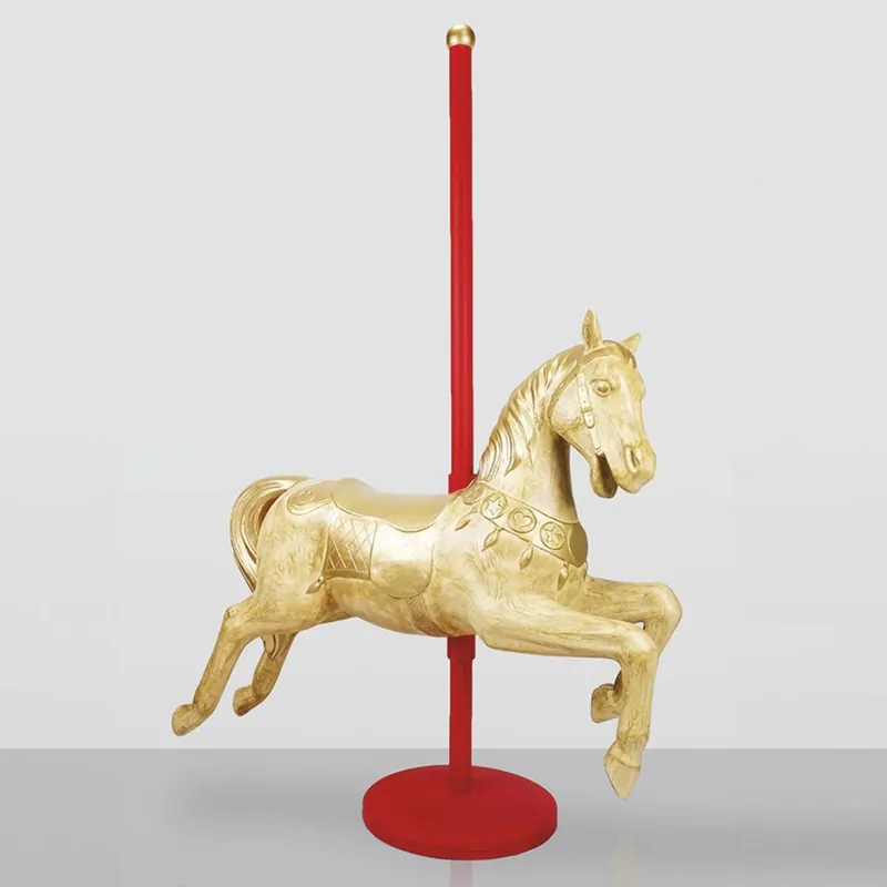 Abverkauf Casa Padrino Luxus Deko Kinderkarussell mit Pferd Gold / Rot 150 x H. 200 cm