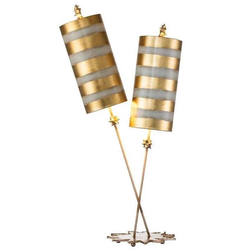 Sichere Zahlung Casa Padrino Luxus Doppel Tischleuchte Gold / Taupe H. 102,7 cm - Luxus Leuchten