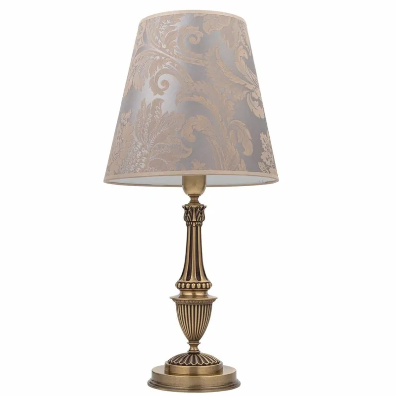 Casa Padrino Luxus Barock Tischleuchte Messing mit Patina / Silber / Braun H. 64 cm Wochenendangebot