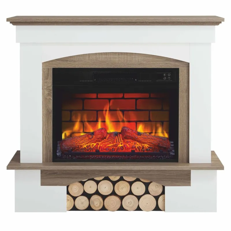 Solange Der Vorrat Reicht Casa Padrino Landhausstil LED Elektrokamin Weiß / Braun 98,5 x 30 x H. 90 cm