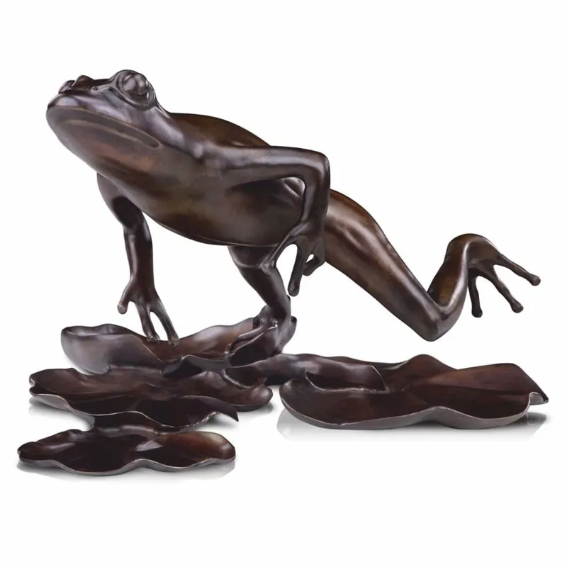 Bestseller Casa Padrino Luxus Bronze Figur Frosch 39 cm - Deko Bronze Skulptur