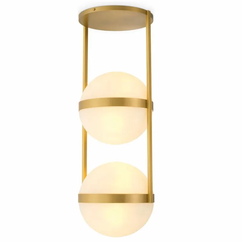 Preiswert Casa Padrino Luxus Deckenleuchte Antik Messing / Weiß H. 105 cm - Luxus Leuchten