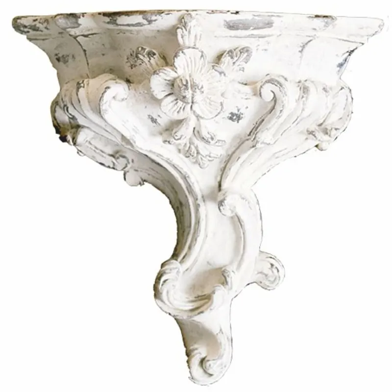 Casa Padrino Luxus Barock Wandkonsole Antik Weiß H. 23 cm - Made in Italy Top-Preis