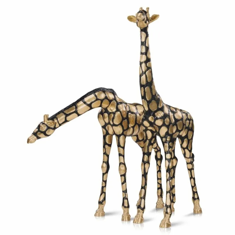 Knallerangebot Casa Padrino Luxus Deko Bronze Skulpturen Set Giraffen Gold / Schwarz - Garten Figuren