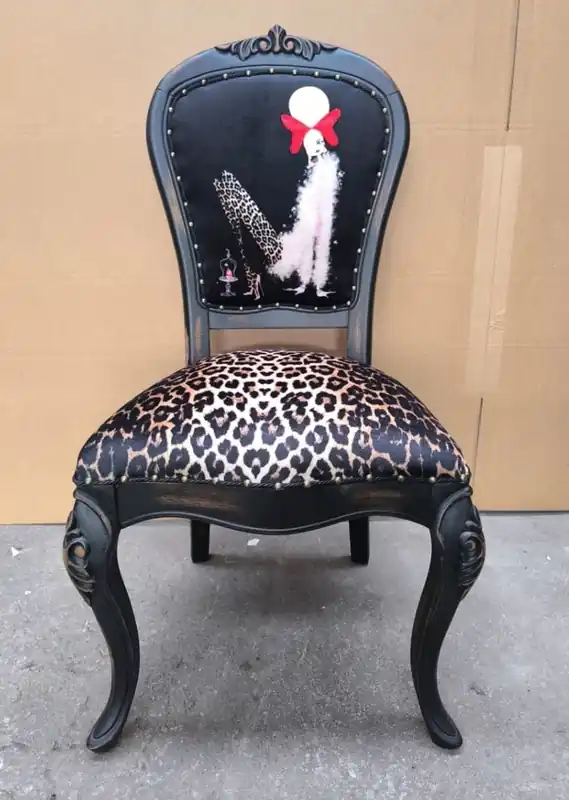Garantierte Lieferung Casa Padrino Luxus Barock Esszimmer Stuhl Leopard / Schwarz H. 110 cm - Esszimmer Möbel