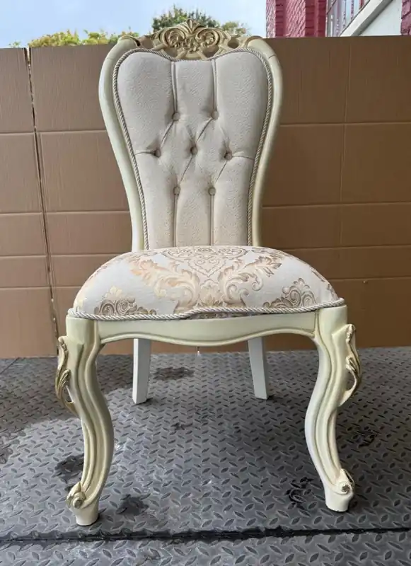 Top-Preis Casa Padrino Luxus Barock Esszimmer Stuhl Weiß / Creme / Gold H. 113 cm - Esszimmer Möbel