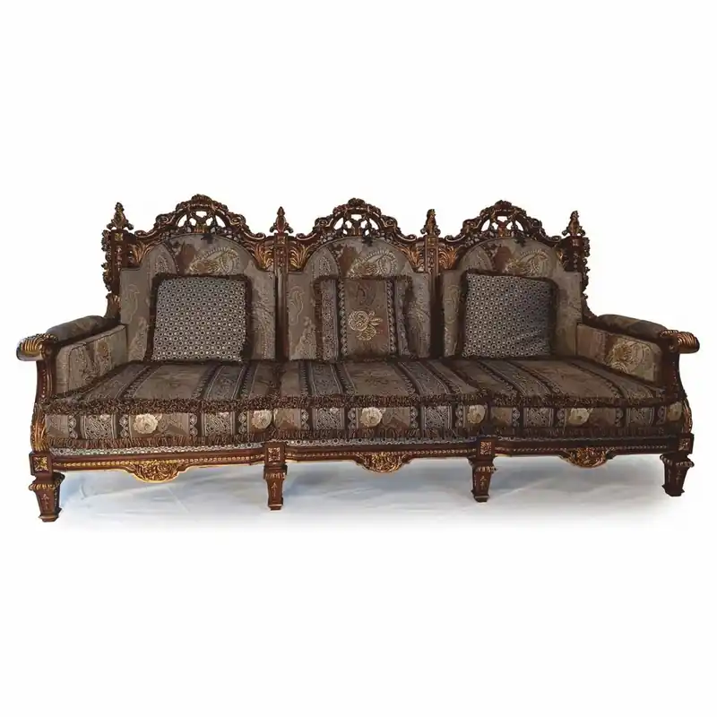 Sonderangebot Casa Padrino Luxus Barock Sofa mit Kissen Grau / Braun / Gold 249 cm - Made in Italy