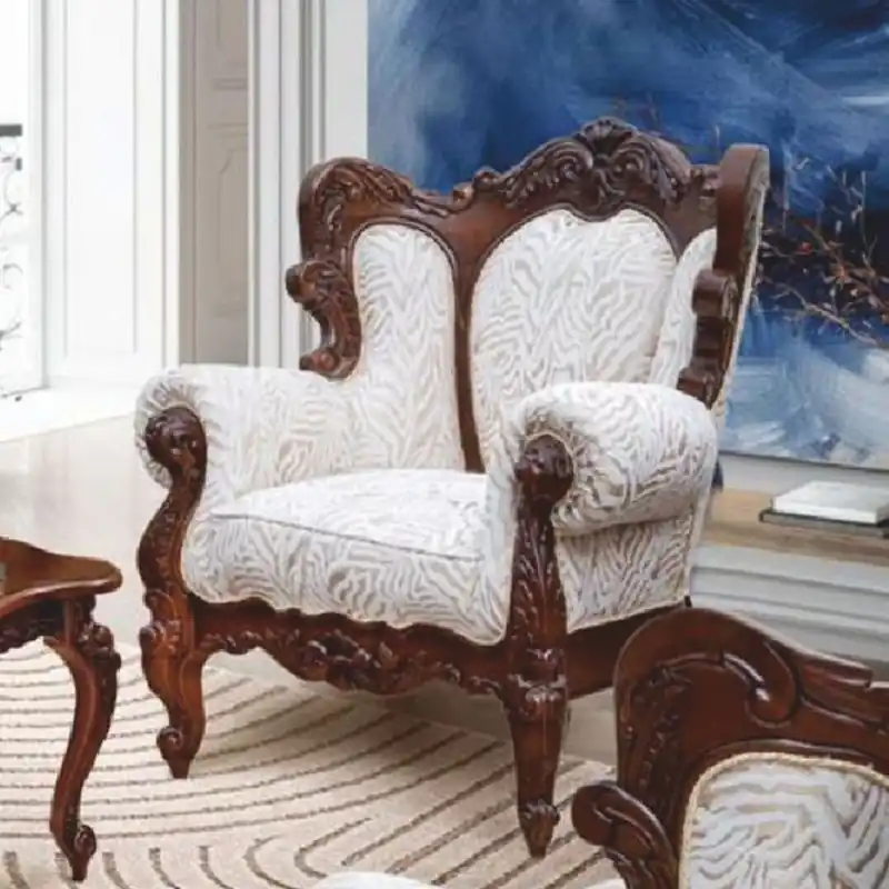 Casa Padrino Luxus Barock Sessel Weiß / Dunkelbraun - Barock Wohnzimmer Möbel Jetzt Bestellen