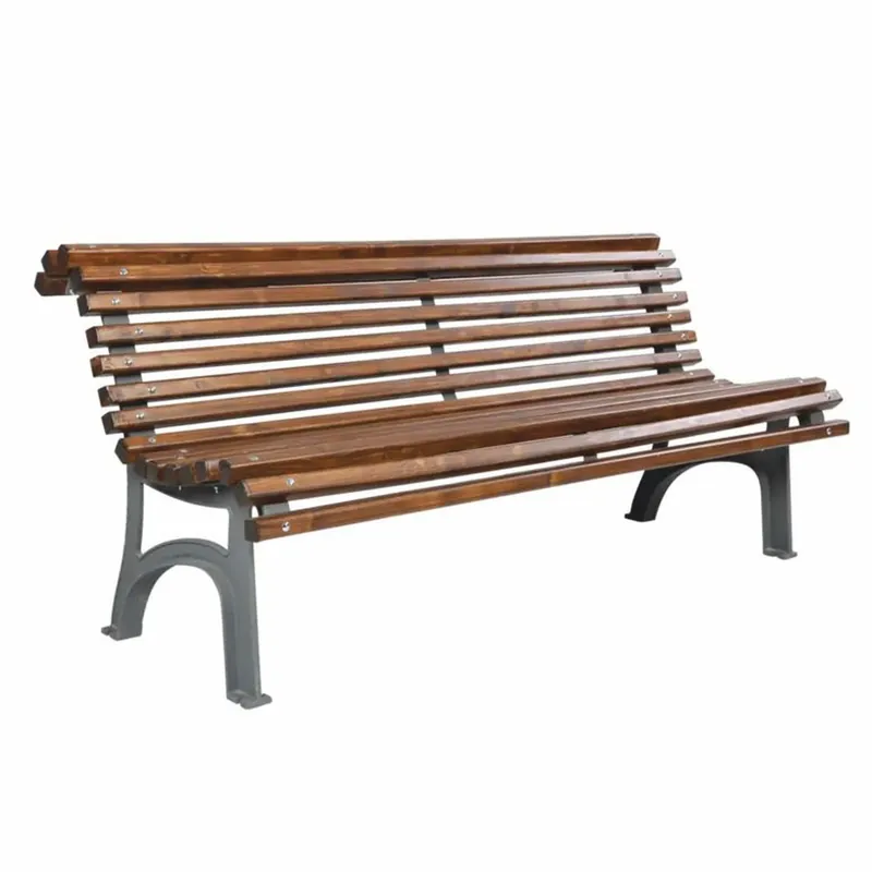 Casa Padrino Parkbank - Stadtbank Dunkelbraun / Grau 180 cm - Outdoor Möbel Wochenendangebot