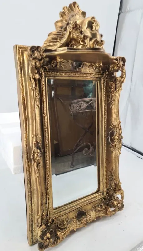 Casa Padrino Barock Spiegel mit Unterbau Konsole Antik Gold H. 68 cm - Barockstil Möbel Angebot