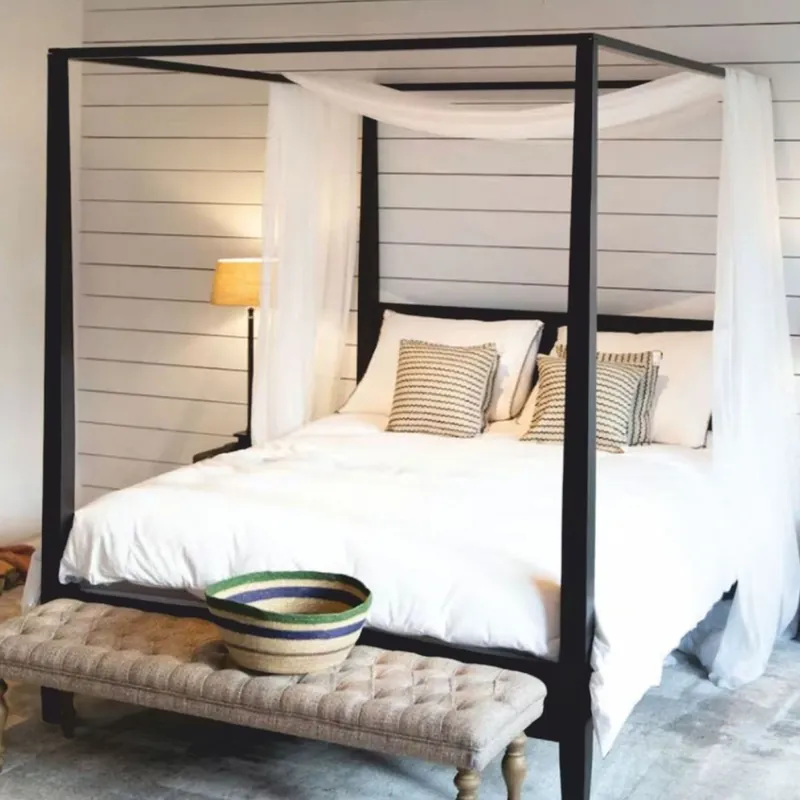 Casa Padrino Landhausstil Himmelbett Schwarz - Verschiedene Größen - Schlafzimmer Möbel Jetzt Bestellen