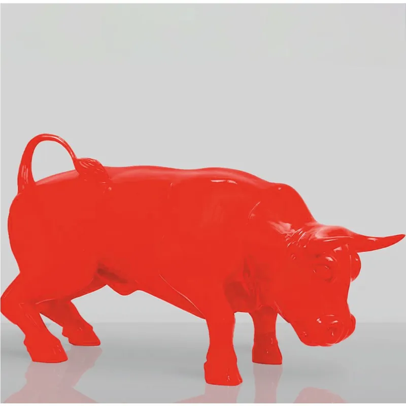 Garantierte Lieferung Casa Padrino Deko Skulptur Stier Rot 81 cm - Große Garten Deko Figur