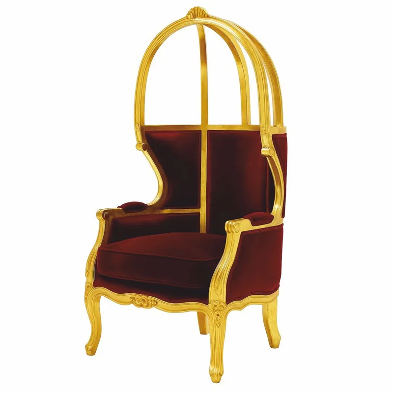 Casa Padrino Luxus Barock Thron Sessel Bordeauxrot / Gold - Prunkvolle Barock Möbel Neuheit