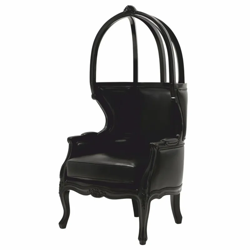 Direktkauf Casa Padrino Luxus Barock Kunstleder Thron Sessel Schwarz - Barockstil Möbel