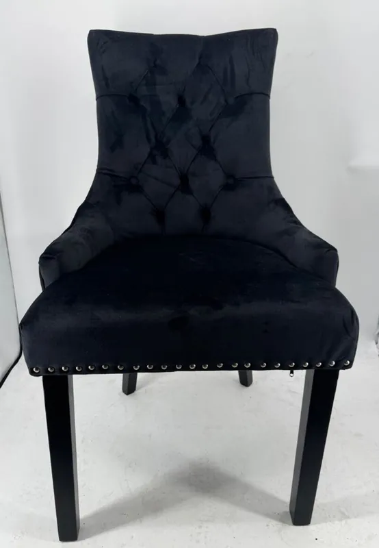 Casa Padrino Luxus Samt Esszimmer Stuhl Schwarz H. 100 cm - Esszimmer Möbel Versand Am Gleichen Tag