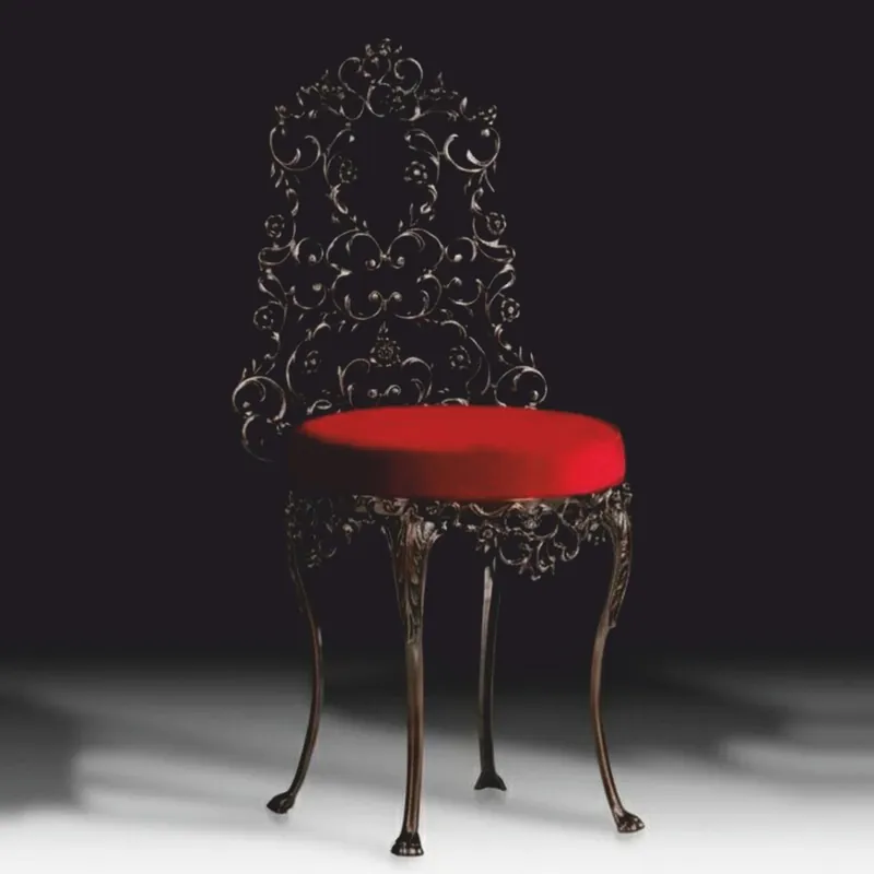 Echt Casa Padrino Luxus Barock Esszimmer Stuhl Rot / Antik Bronze H. 86 cm - Barock Möbel