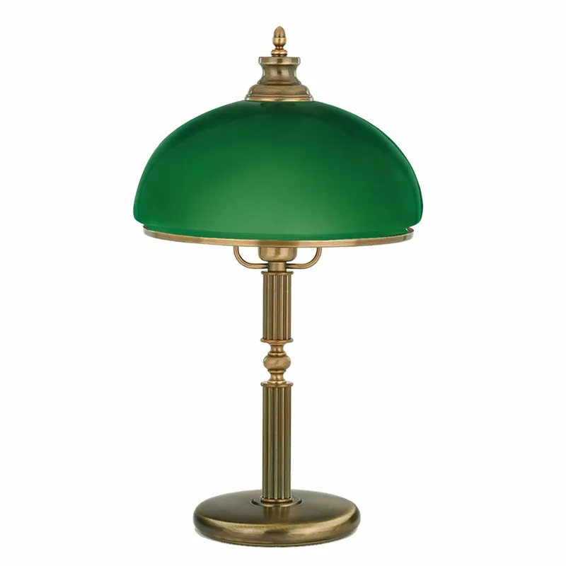 Casa Padrino Luxus Barock Tischleuchte Messing mit Patina / Grün Ø 30 x H. 54 cm Neue Kollektion