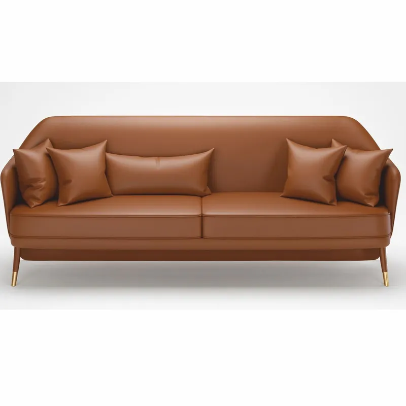 Top-Preis Casa Padrino Luxus Echtleder Sofa Braun / Messing 250 cm - Luxus Hotel Möbel