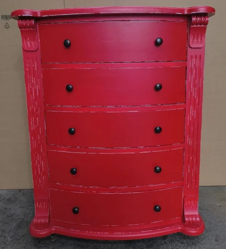 Casa Padrino Landhausstil Kommode mit 5 Schubladen Antik Rot H. 100 cm Beliebt