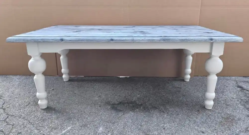 Casa Padrino Landhausstil Couchtisch Grau / Weiß 120 cm - Landhausstil Wohnzimmer Möbel Expressversand
